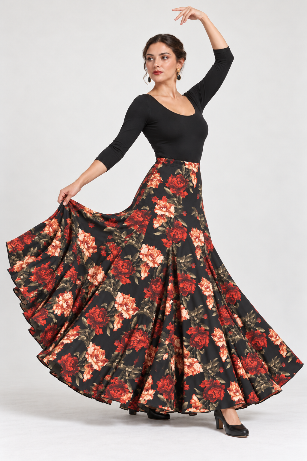 Falda para Baile Flamenco Cala Estampada. Davedans