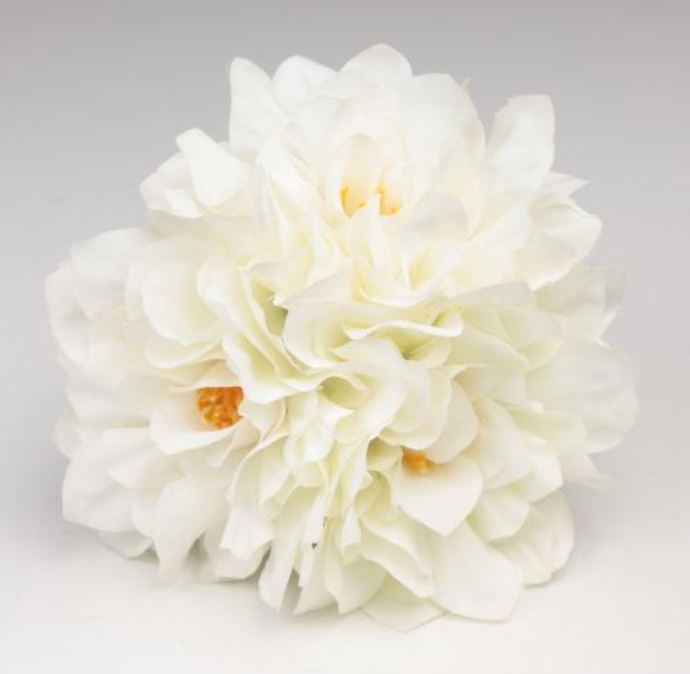 Ramillete de Flores Flamenca Artesanal. 3 Zinnias CR03. 10cm