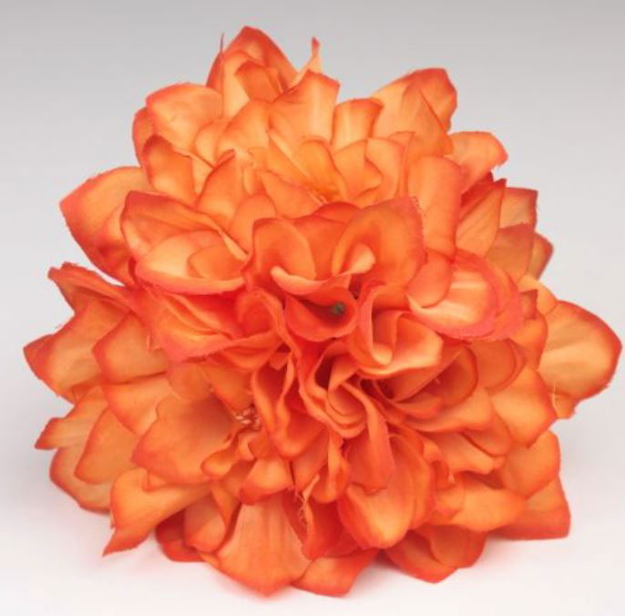 Ramillete Flamenca Estilo Tradicional Andaluz. 3 Zinnias. NR48. 10cm