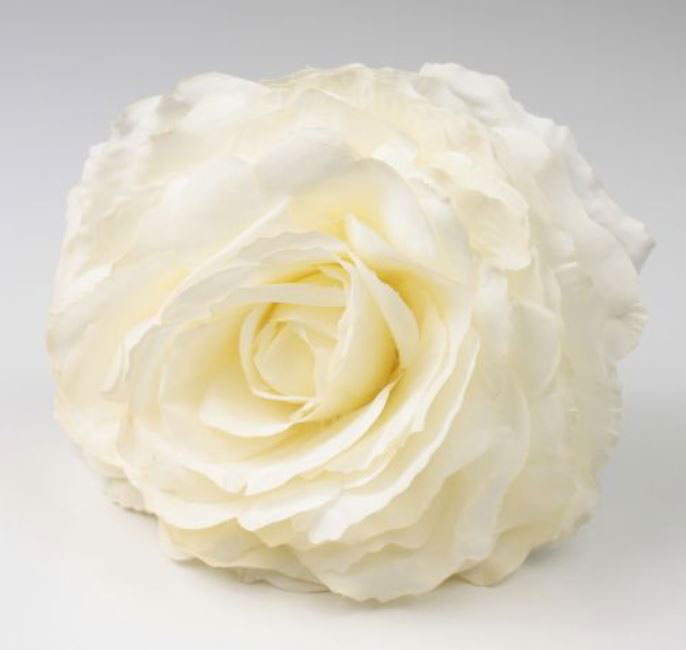Rosa Grande King. Flor Flamenca Marfil CR76. 17cm