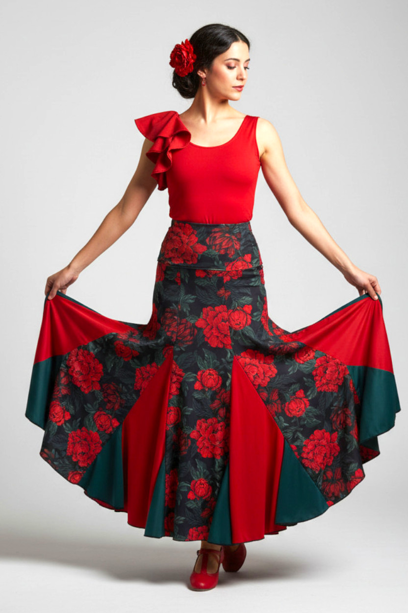 Happy dance. Faldas de Flamenco para Escenario y Ensayo. Ref. EF434