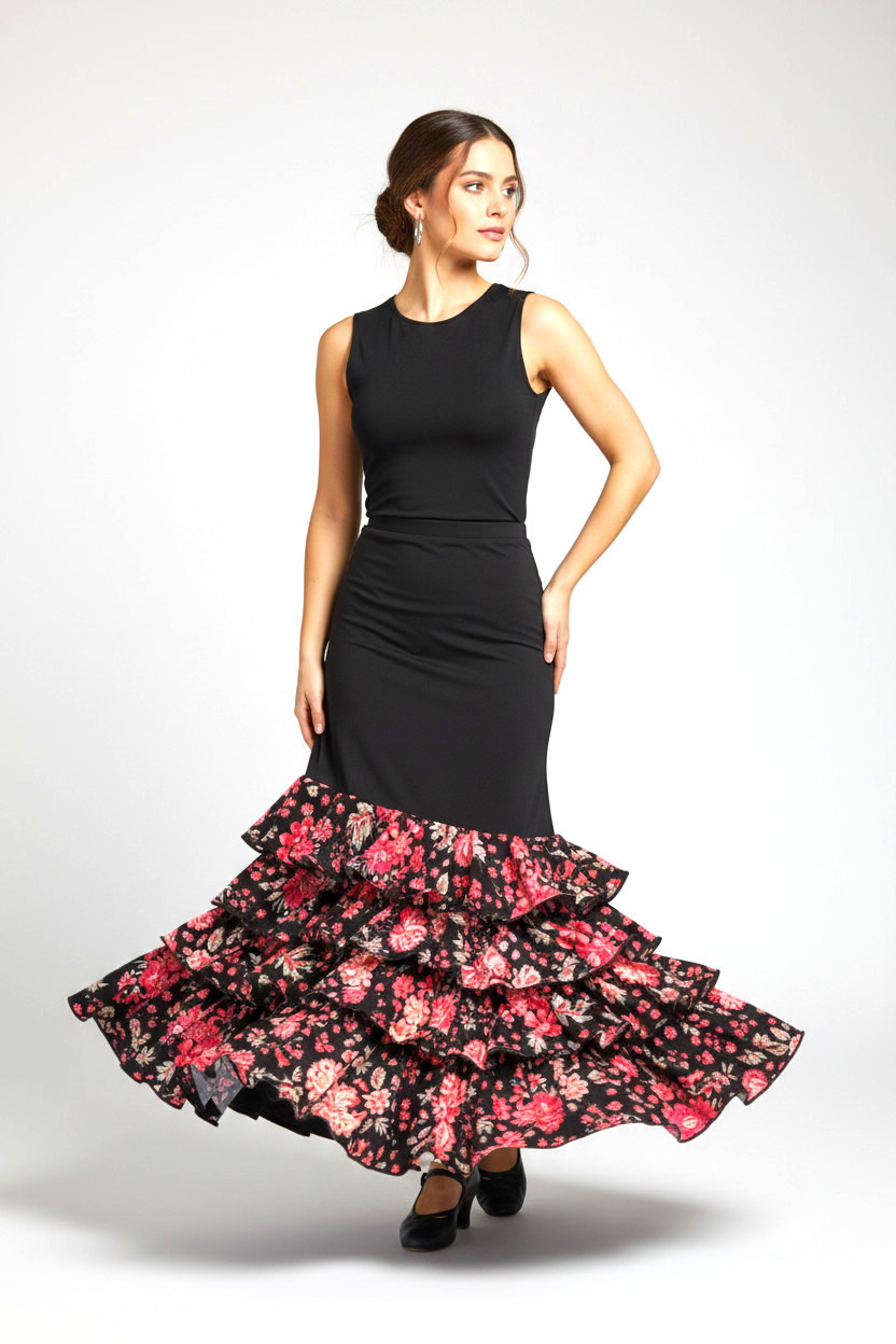 Happy dance. Faldas de Flamenco para Escenario y Ensayo. Ref. EF480