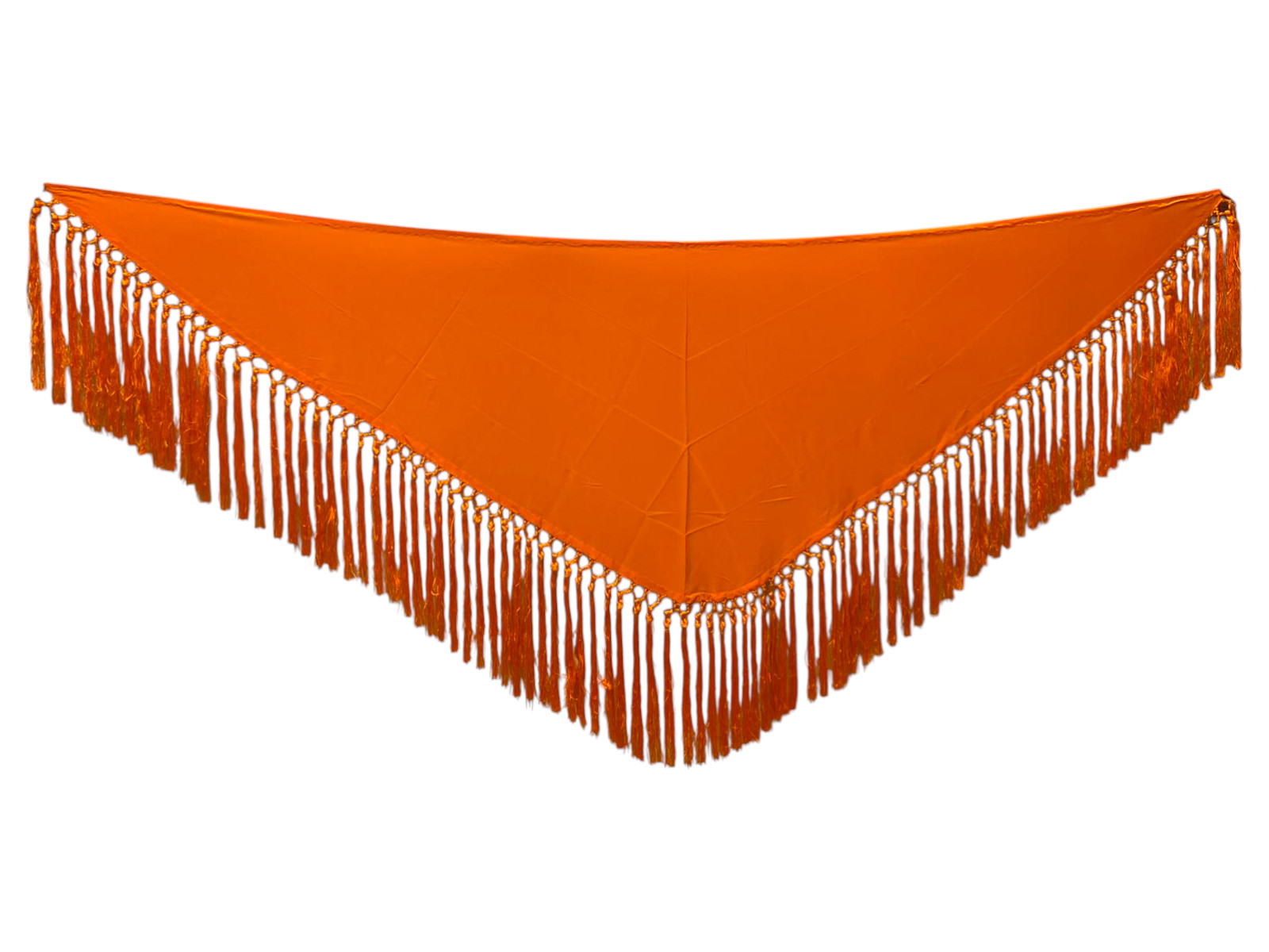 Mantoncillo liso de crespón y fleco de seda Naranja