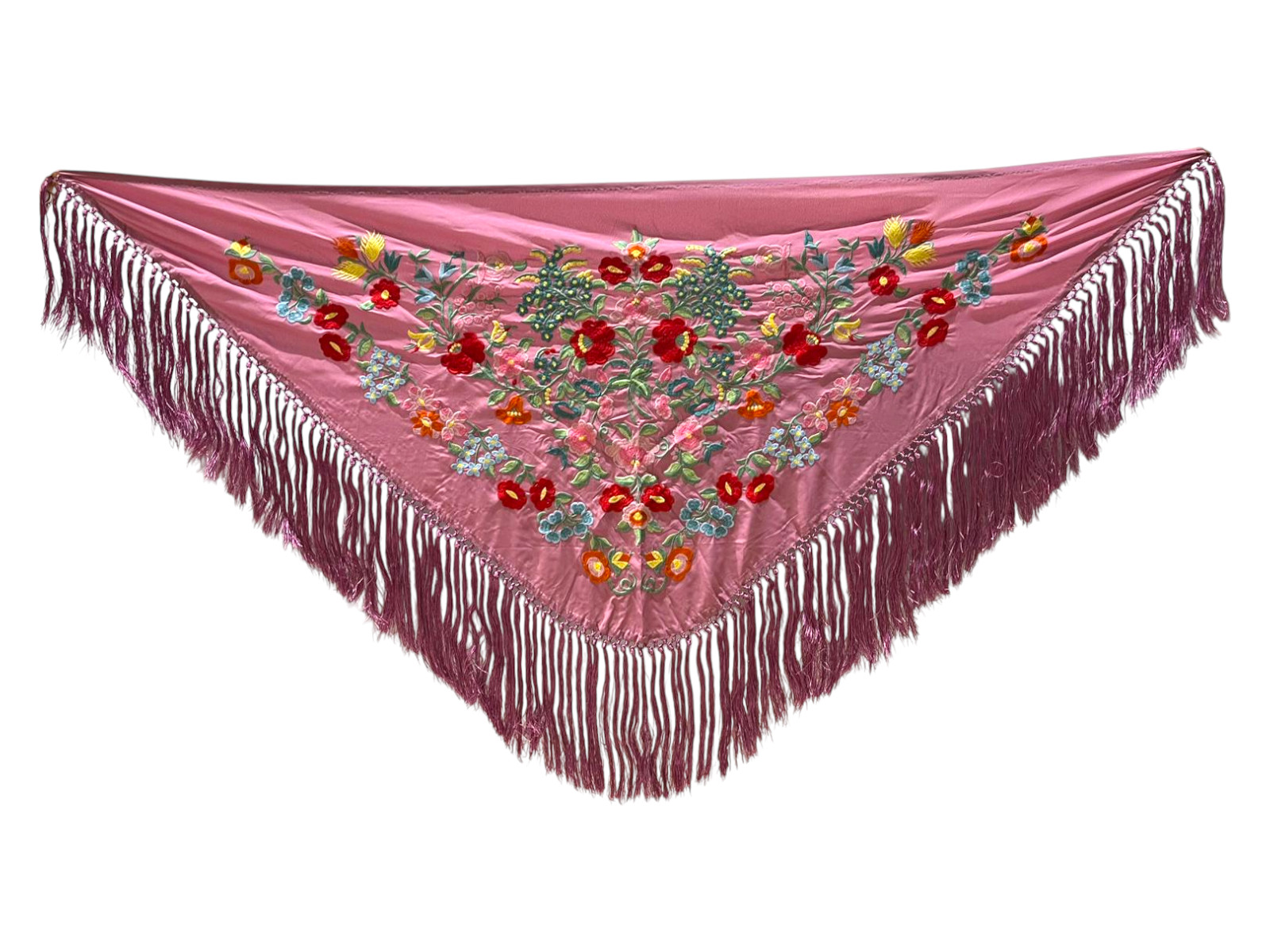  Mantoncillo de Flamenca Bordado en Algodón. Rosa Cuarzo