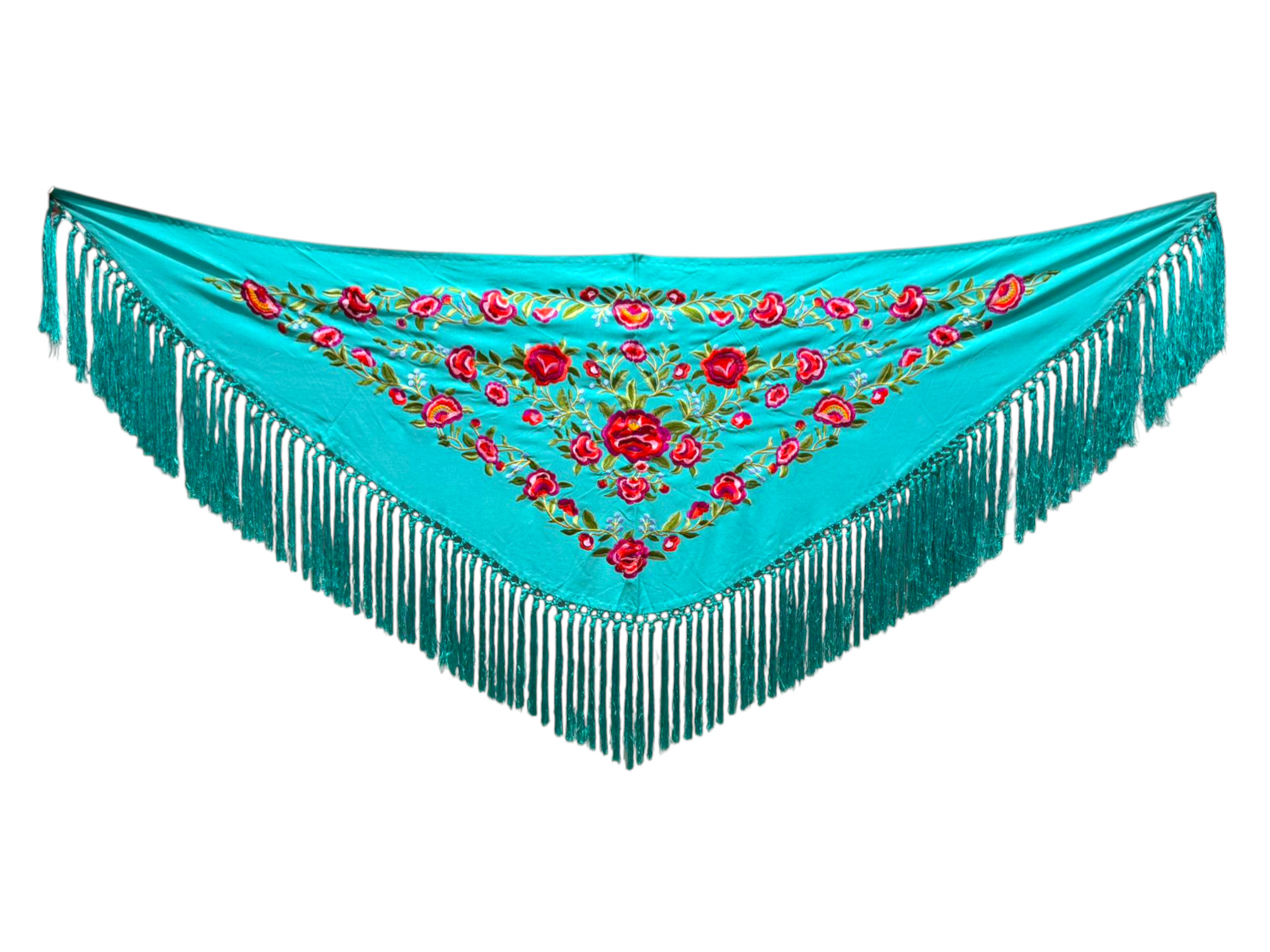 Mantoncillo bordado modelo Peonia Aguamarina