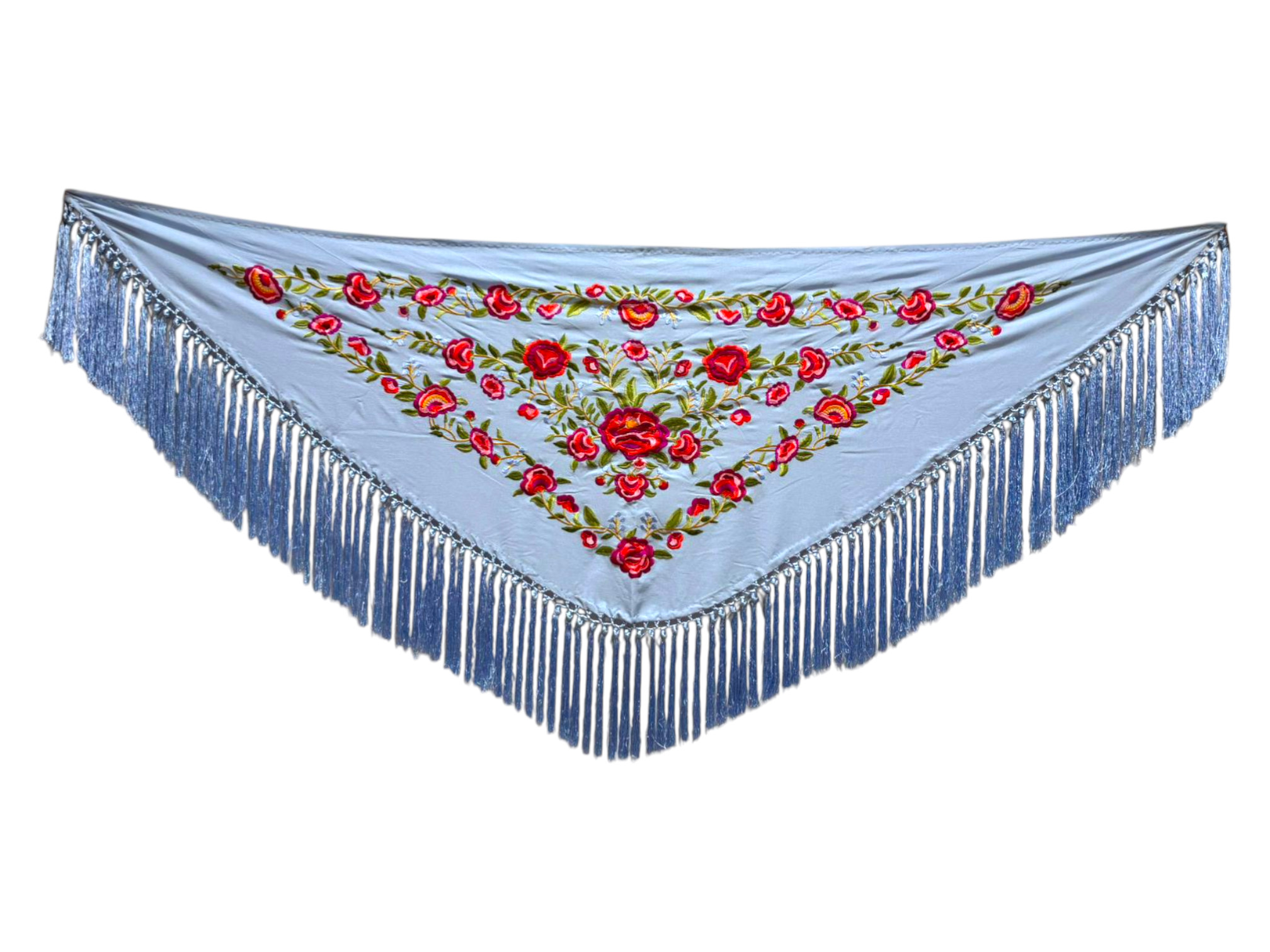 Embroidered shawl model Baby Blue Peony