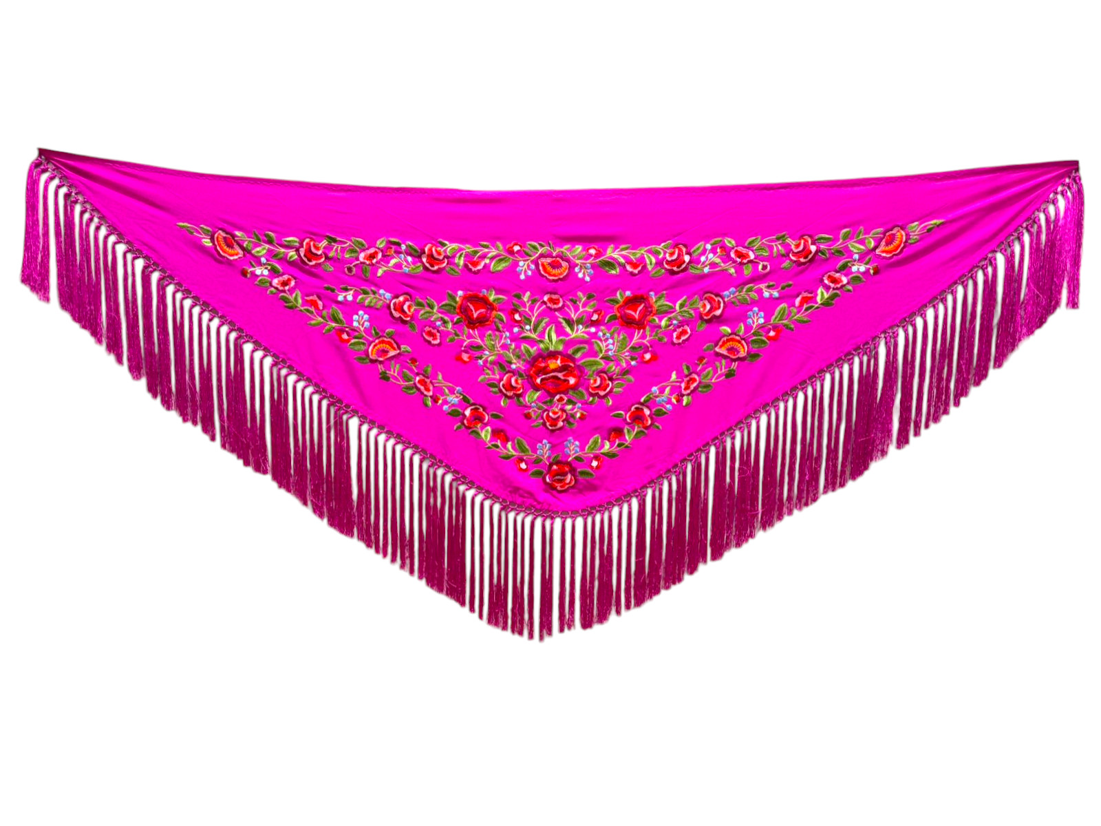 Embroidered shawl model Peonia Buganvilla