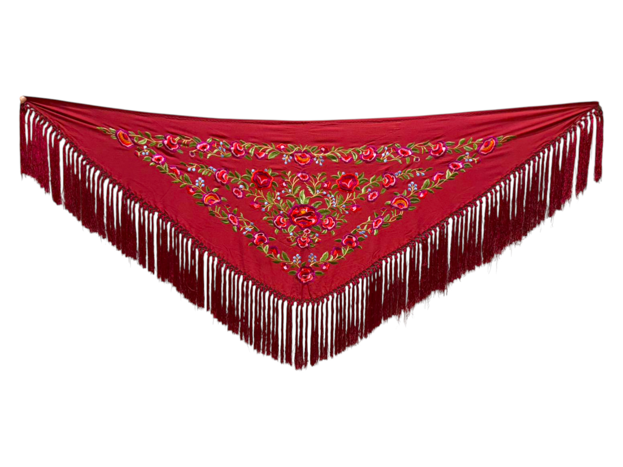 Mantoncillo bordado modelo Peonia Burdeos