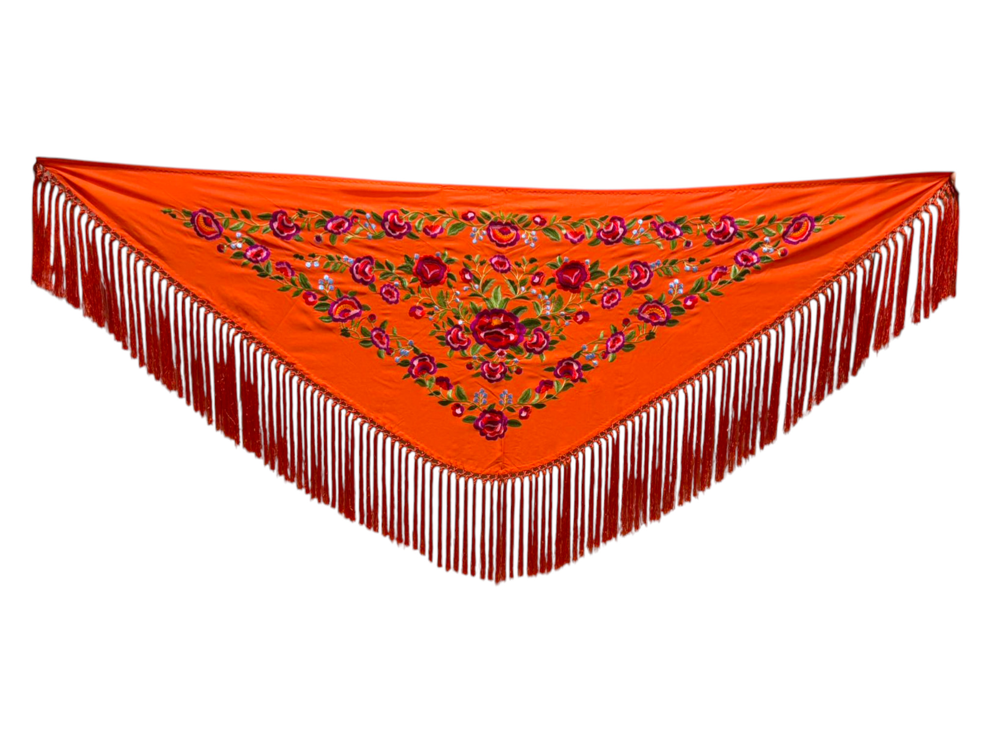 Mantoncillo bordado modelo Peonia Naranja