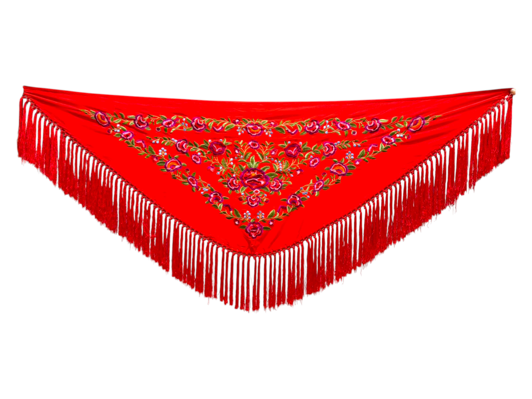 Mantoncillo bordado modelo Peonia Rojo