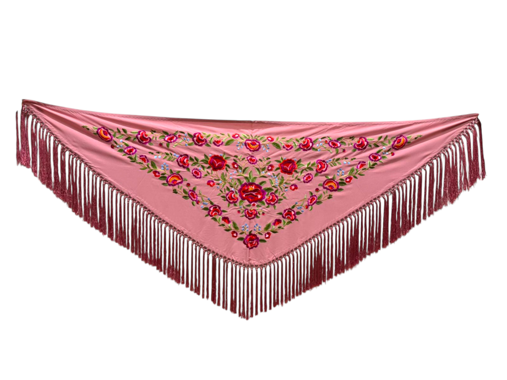 Mantoncillo bordado modelo Peonia Rosa Cuarzo