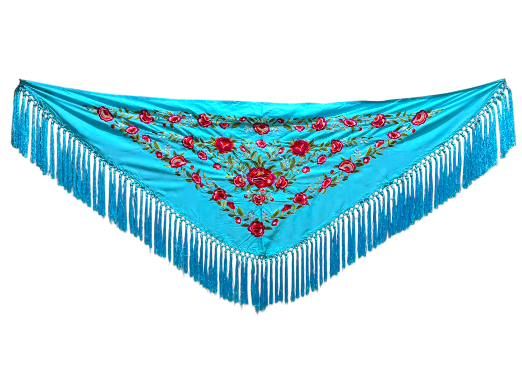 Mantoncillo bordado modelo Peonia Turquesa