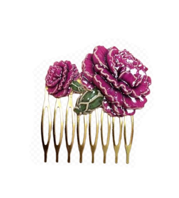 Handcrafted bougainvillea flower comb for flamenco dancers, guests, and events