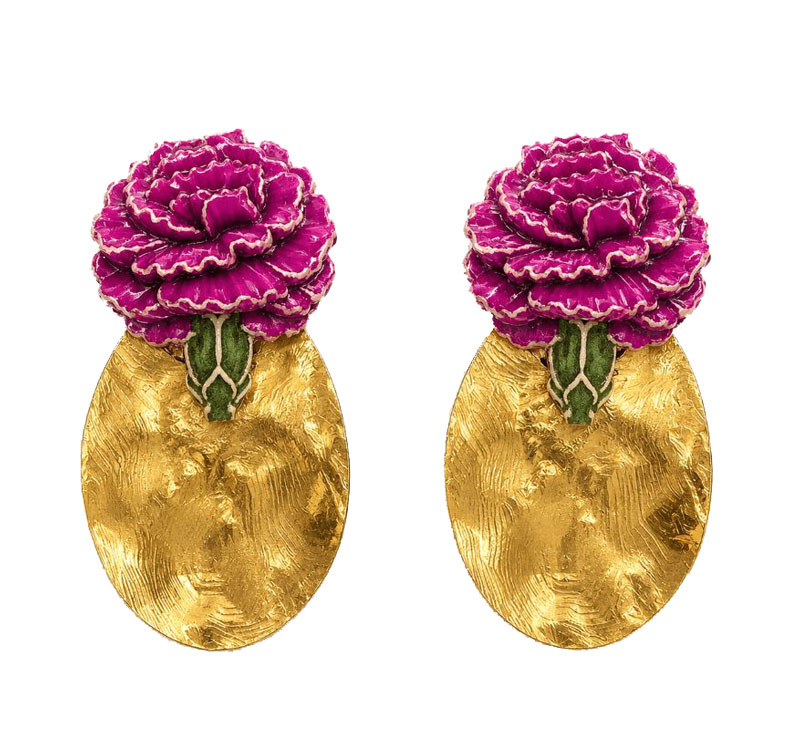 Pendientes Clavel Buganvilla