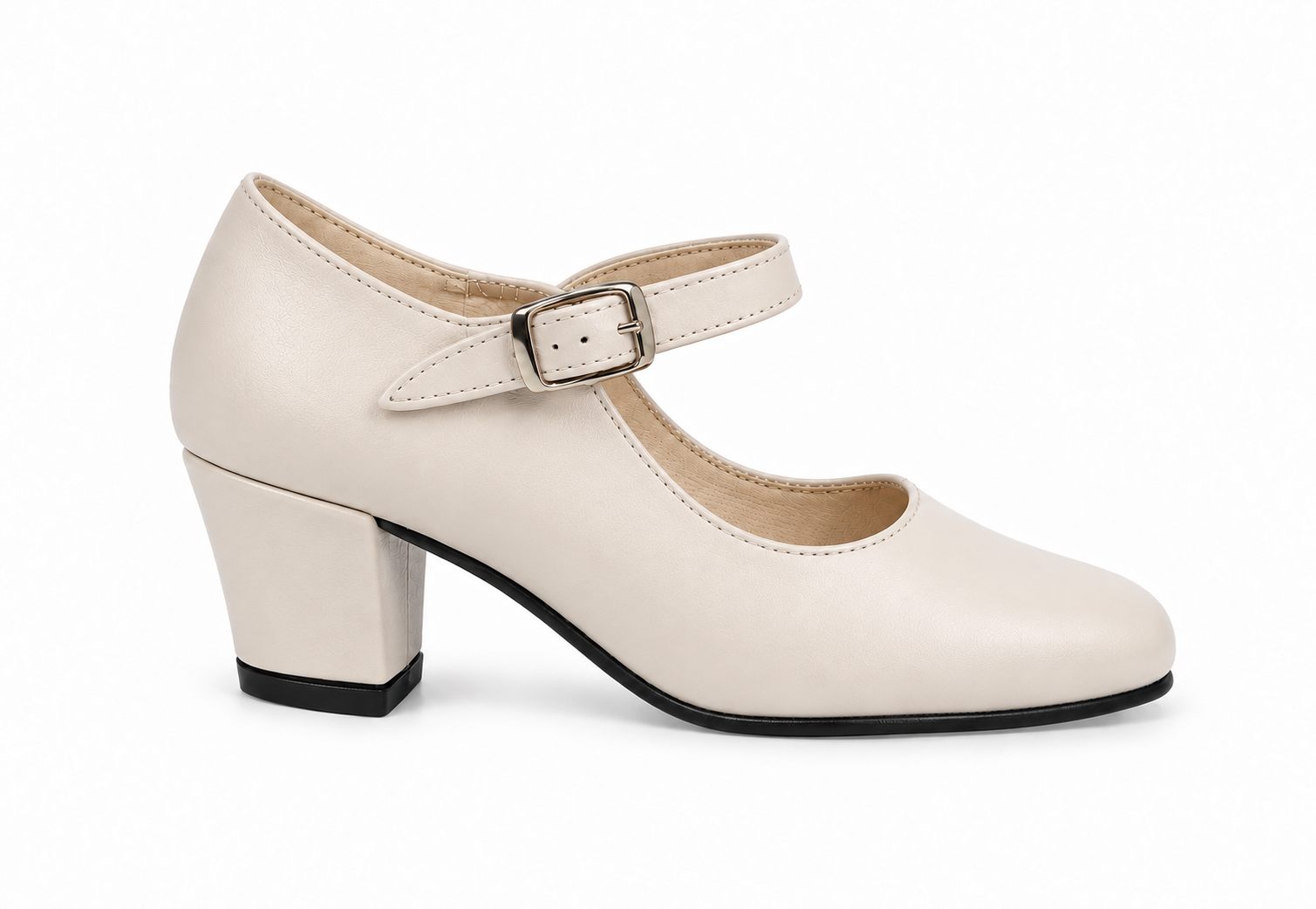 Chaussures de flamenco blanches avec lanière