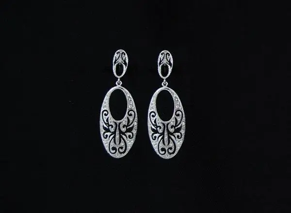Rhodium Earrings for Bride with Swarovski Crystals ref. 51210