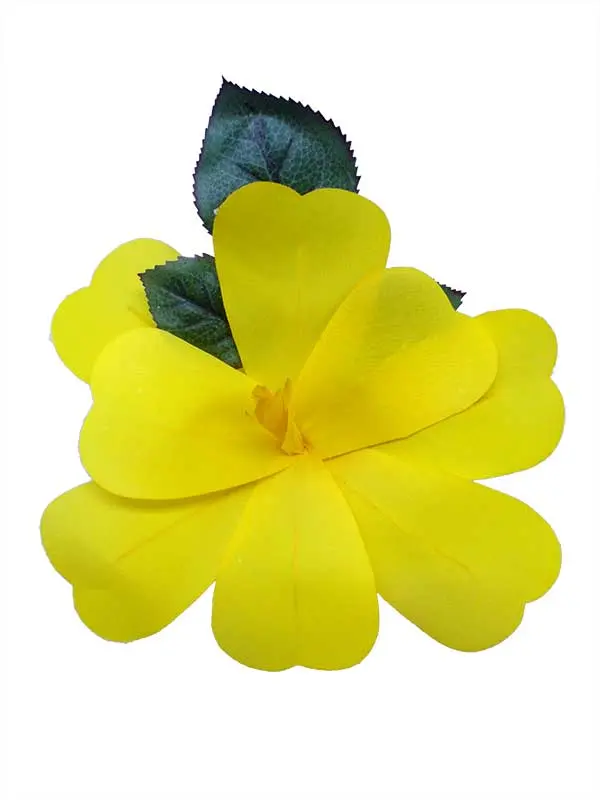 Fleur flamenco pour cheveux. Artesana Jaune. 17 cm