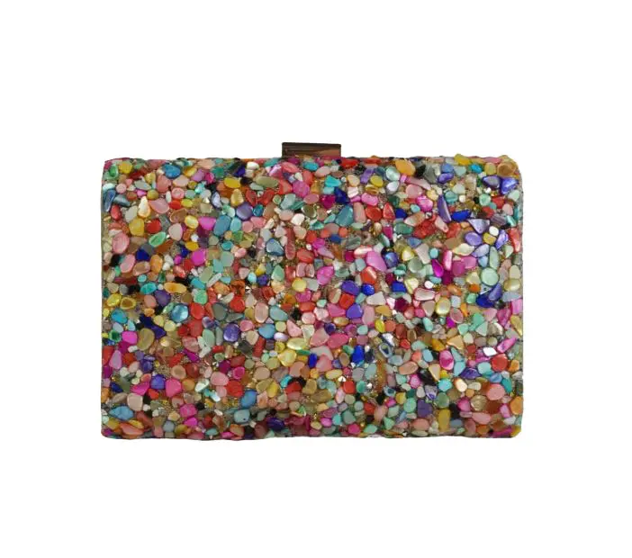 Pochette à Pierres Colorées pour Soirée