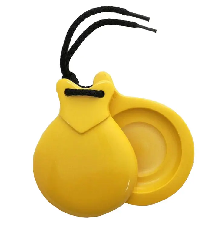 Yellow Fiber Semi-professional Concert Castanets with double soundbox  nº4 by Castañuelas del Sur