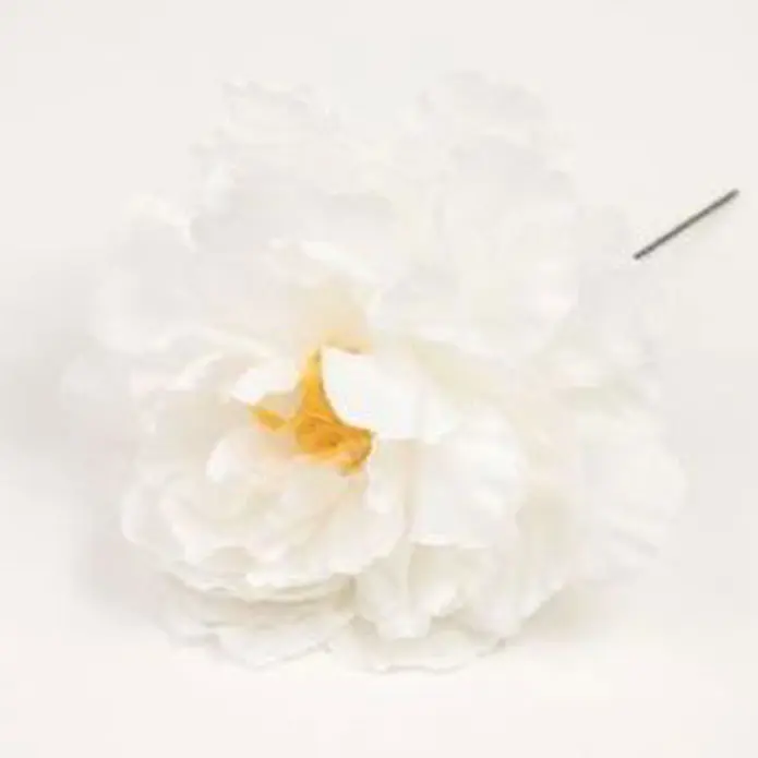 Pivoine Valence. Fleurs de flamenco. Blanc. 12cm.