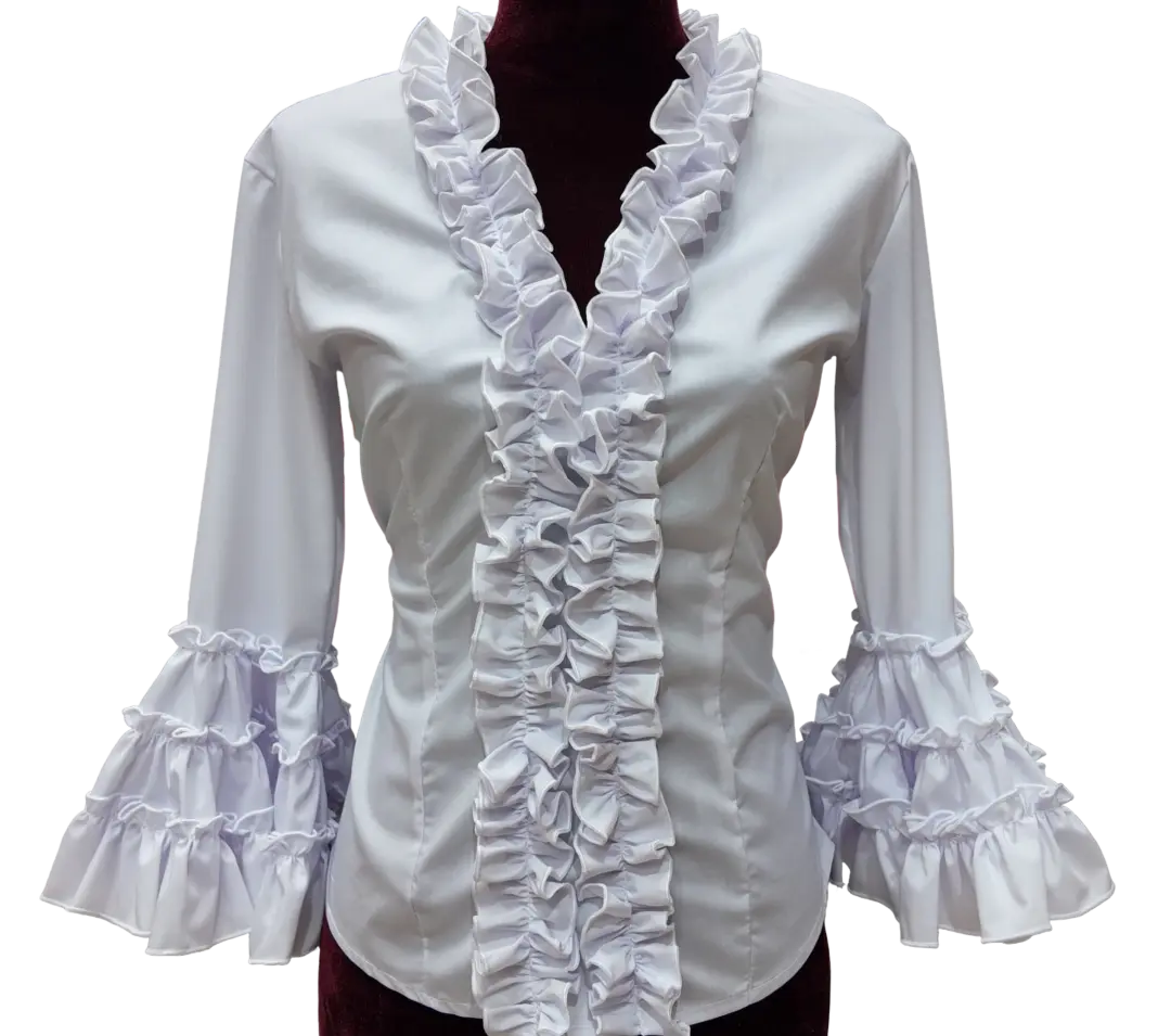 Blusas de Flamenca con Volantes Blancas