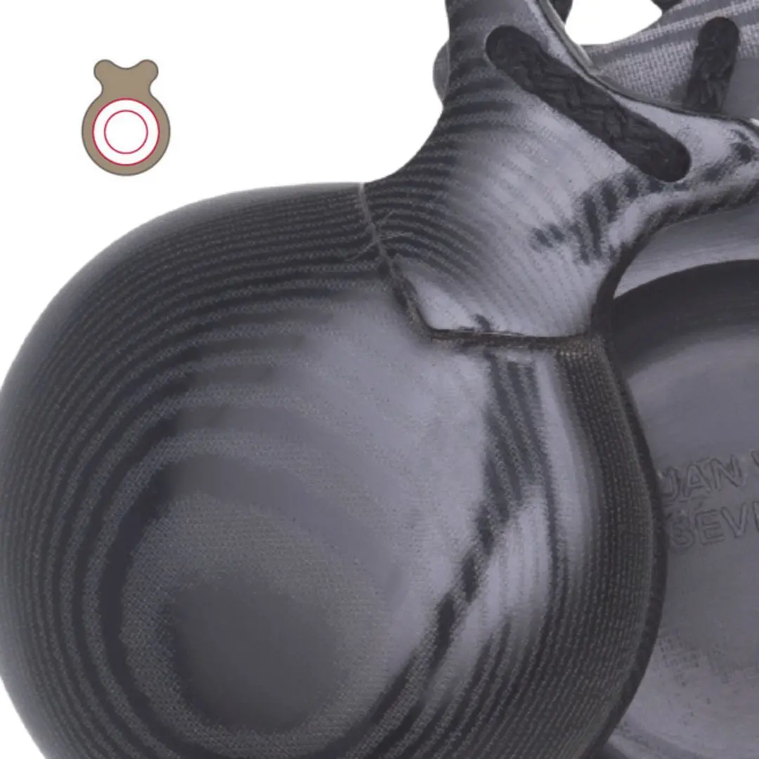 黒いカプリッチョ、布製プレスくちばし付き ダブルボックス。Castañuelas del Sur