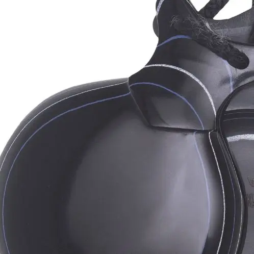 Capricho Black Glass Castanets with White and Blue Veined Glass. Castañuelas del Sur