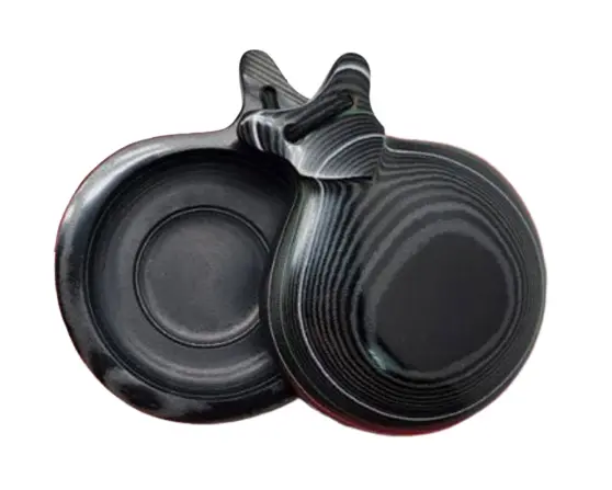 Castanets Special for Jota in Black and Green and White Veined  with Double Case