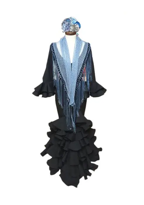 Plumeti Flamenco Small Shawl Steel Blue