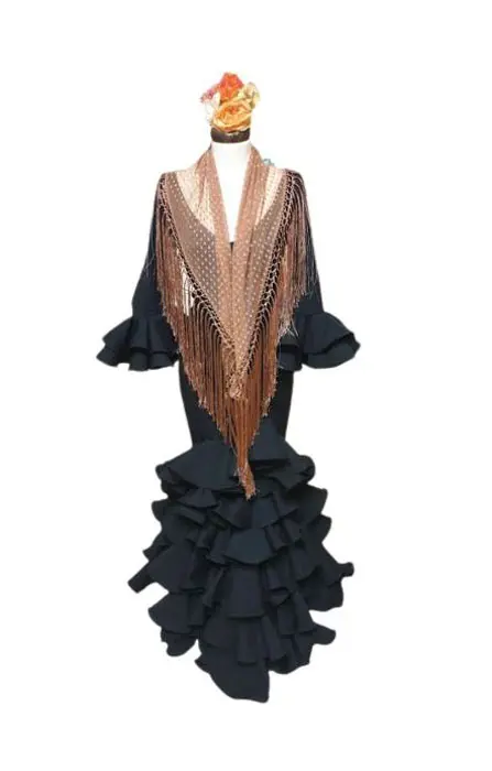 Flamenco Small Shawl of Plumeti Copper