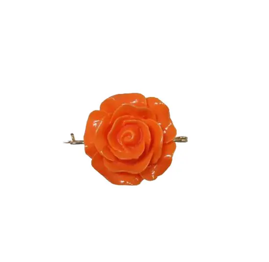Broche en Forme de rose pour Châle Flamenco. Orange