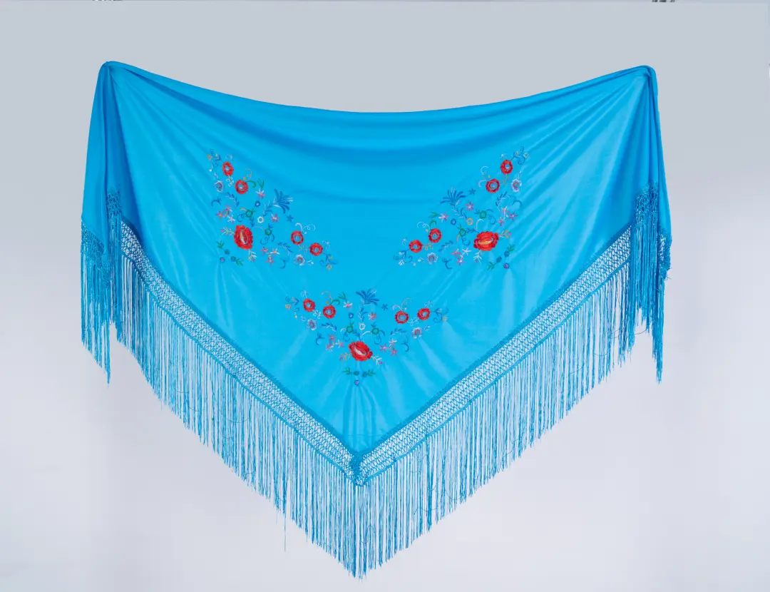 Châle Flamenco brodé. 160cmX80cm