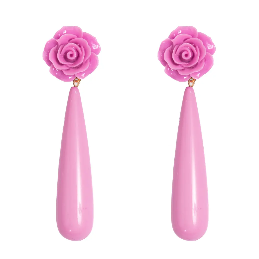 Flamenco Teardrop Earrings in Mauve