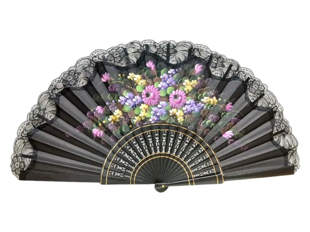手描きの黒いファン ref. 150ENCJ