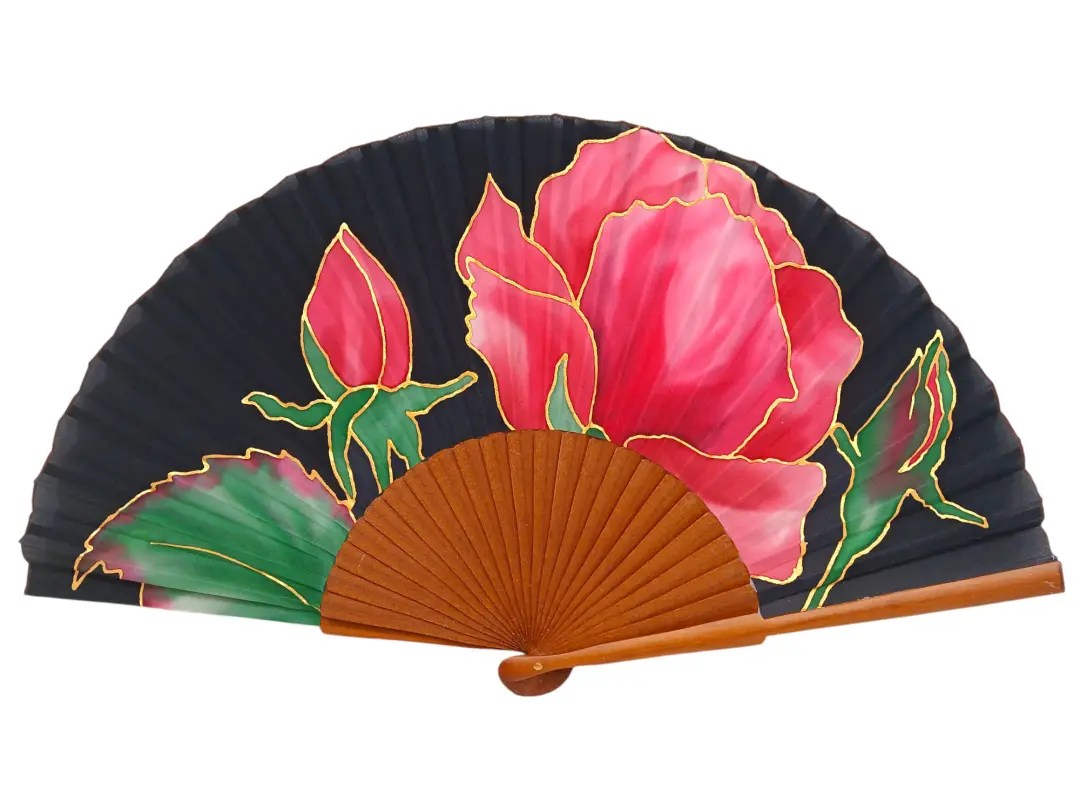 Eventail En Soie Peint À La Main. MA1RS