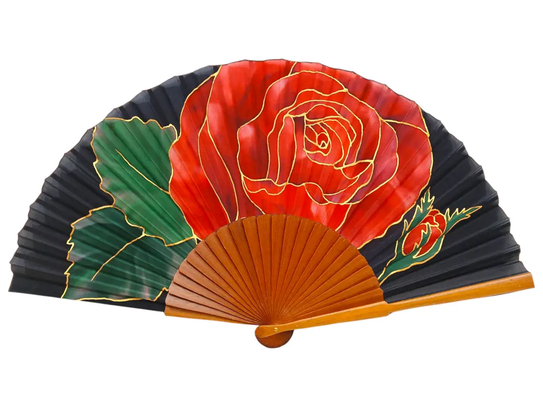 Eventail En Soie Peint À La Main. MA2