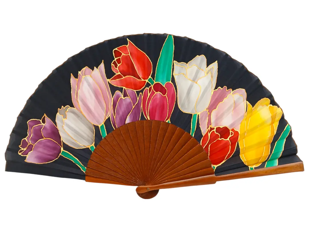 Éventail En Soie Peint À La Main - MA21