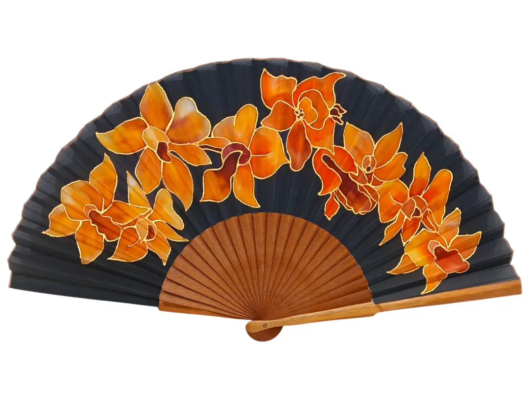 Eventail En Soie Peint À La Main- MA22