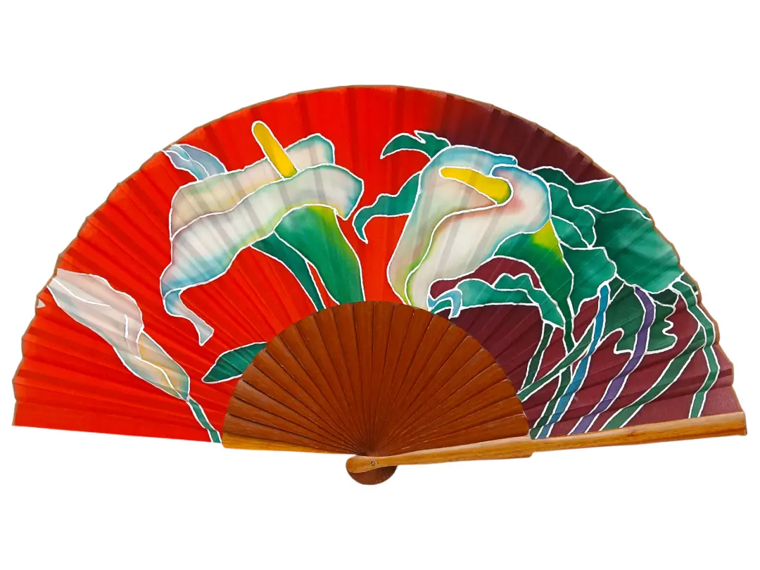 Eventail En Soie Peint À La Main - MA9