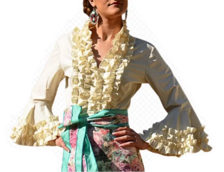 Blusa para Romería y Feria Marfil