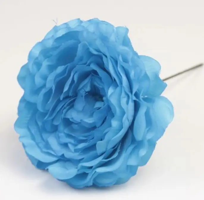 Flamenco Ranunculus flower Malaga. Turquoise. 9cm