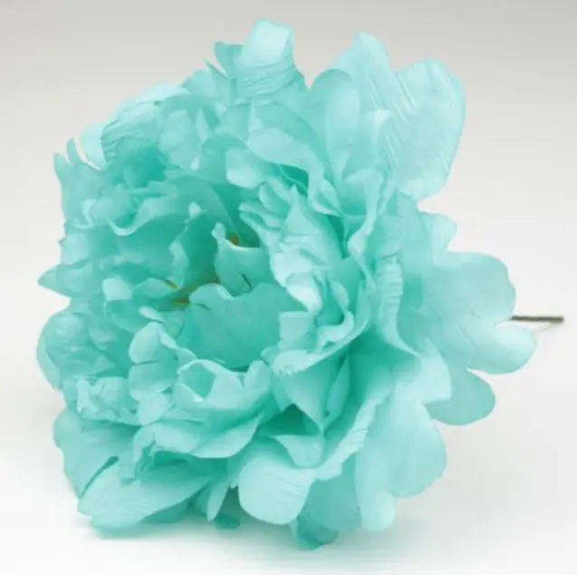小さな牡丹。フラミンゴの花。青。11cm
