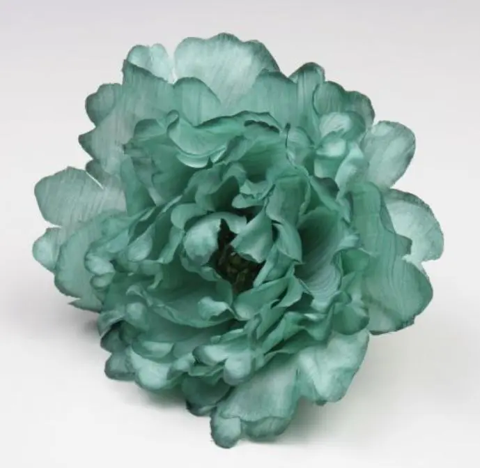 Pivoine Feria. Fleurs de Flamenco. Vert Bouteille. 11cm