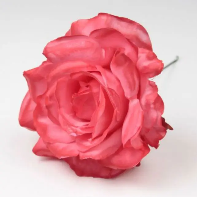 Petite rose de Cadix. 10cm. Rouge Corail. RJ52