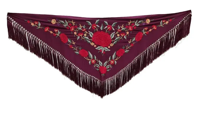 Hand Embroidered Flamenco Shawl