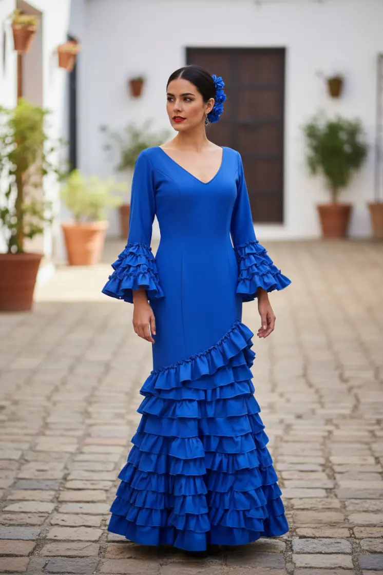 T 36. Flamenco Dresses. Clavelina Azulón