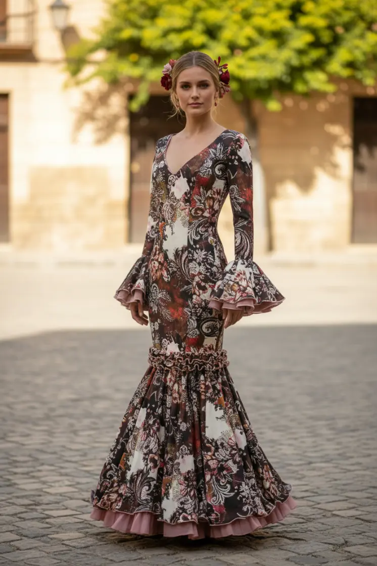Size 36. Printed flamenco dress Iris