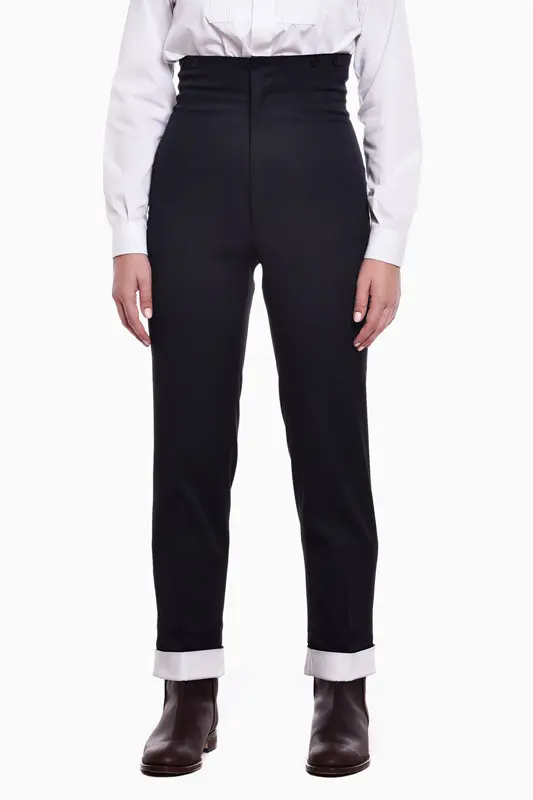 Women's Raw Back Trousers (Calzona) with Stretch Fabric