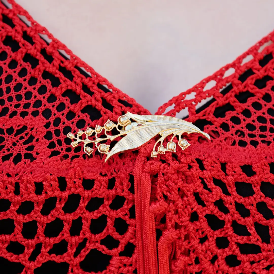 Broche en Branches D'or pour Châle Flamenco