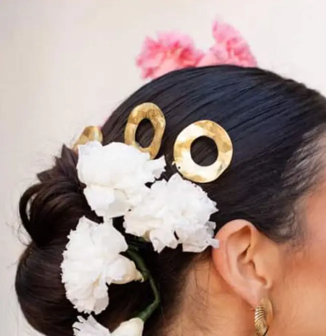 Golden Pleated Hoop Flamenco Hair Comb
